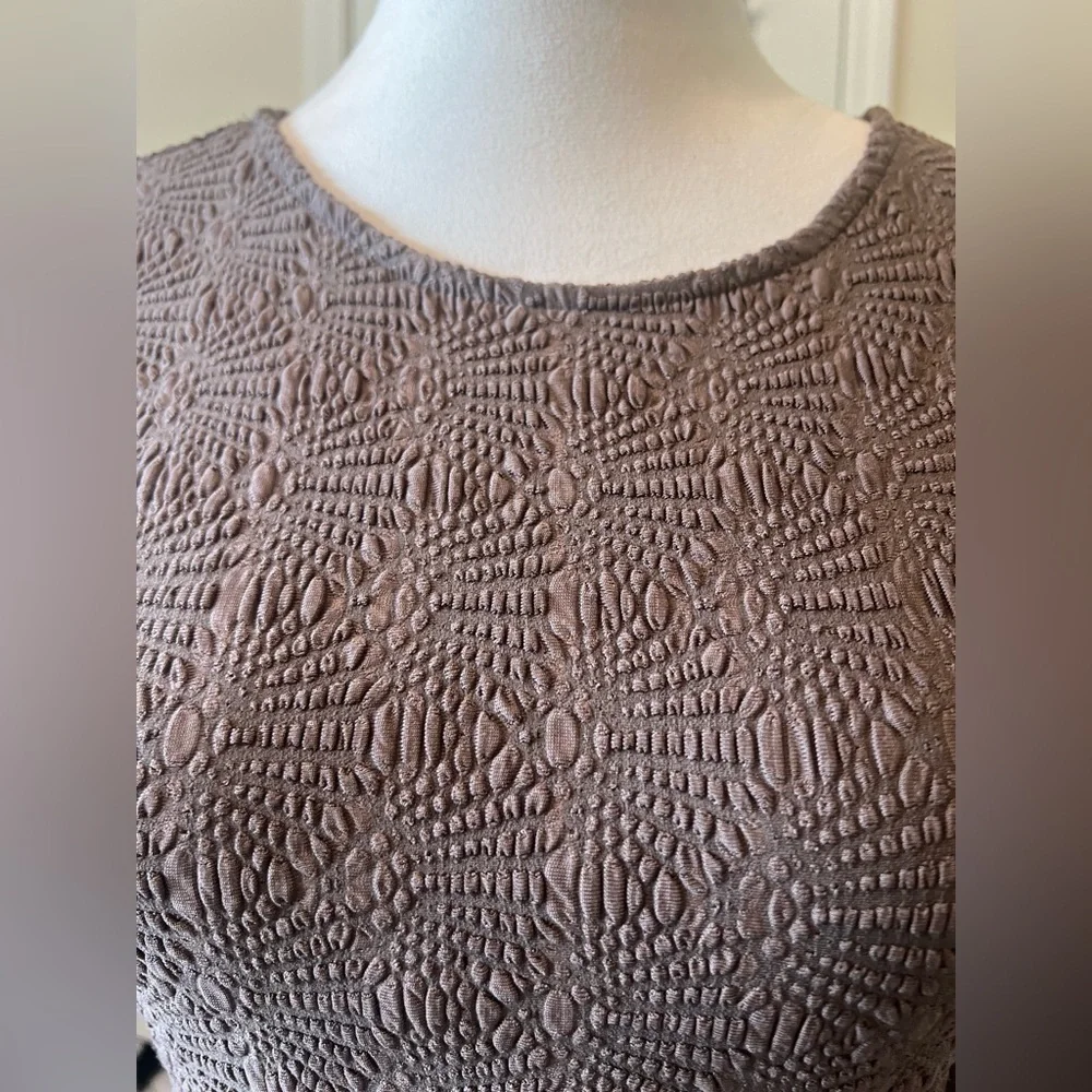 Zara Brown Fitted Long Sleeve Crop Top